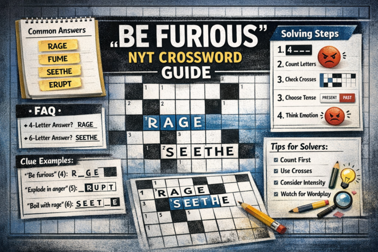Be Furious NYT Crossword