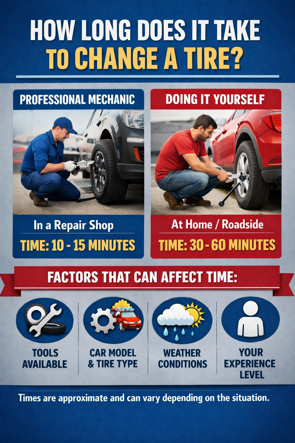 how long does it take to change a tire