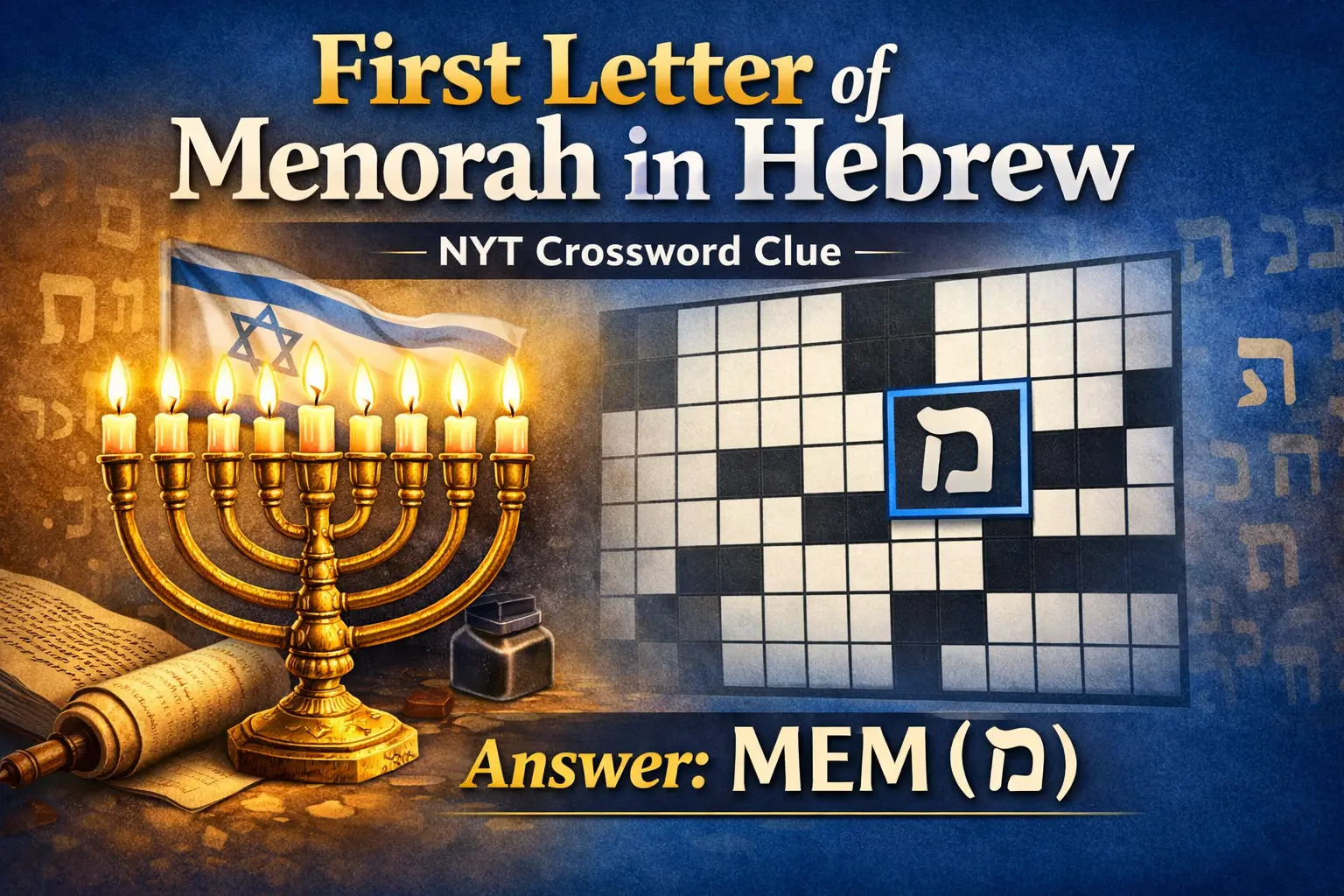 first letter of menorah in hebrew nyt