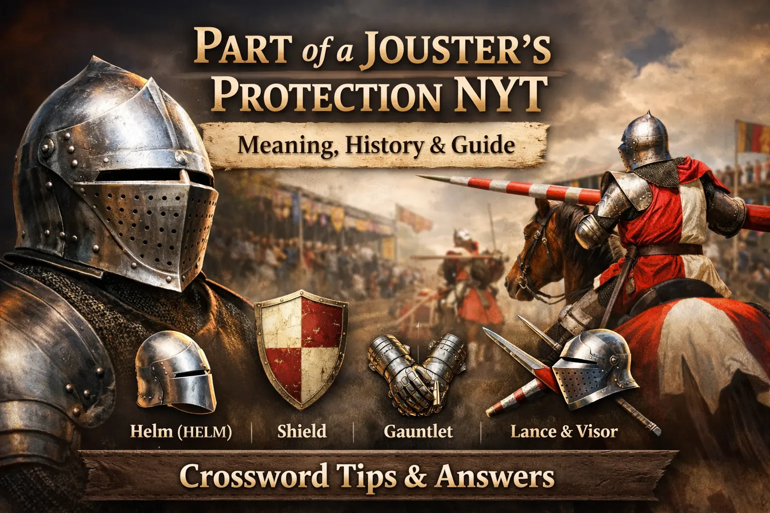 part of a jousters protection nyt