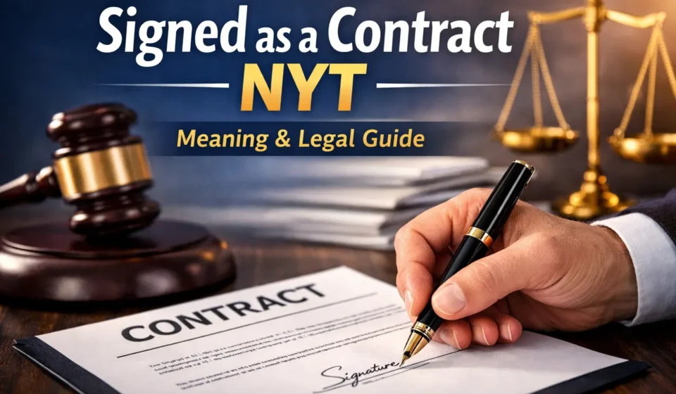 signed as a contract nyt