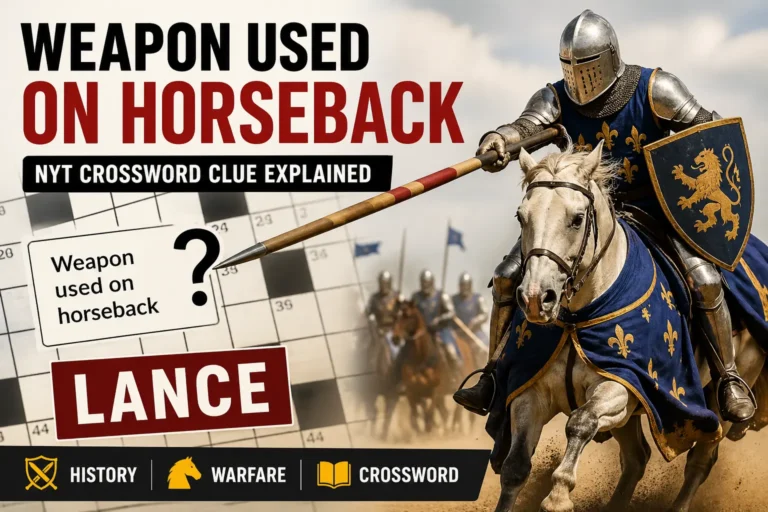 weapon used on horseback nyt