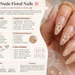 Elegant Nude Floral Nails 🌸