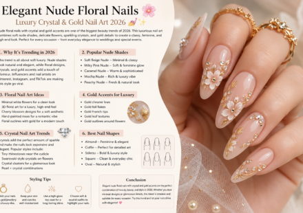 Elegant Nude Floral Nails 🌸