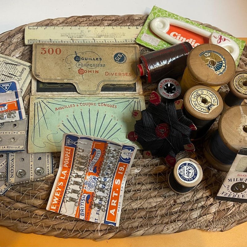 Etui NYT crossword clue answer — vintage sewing needles and thread