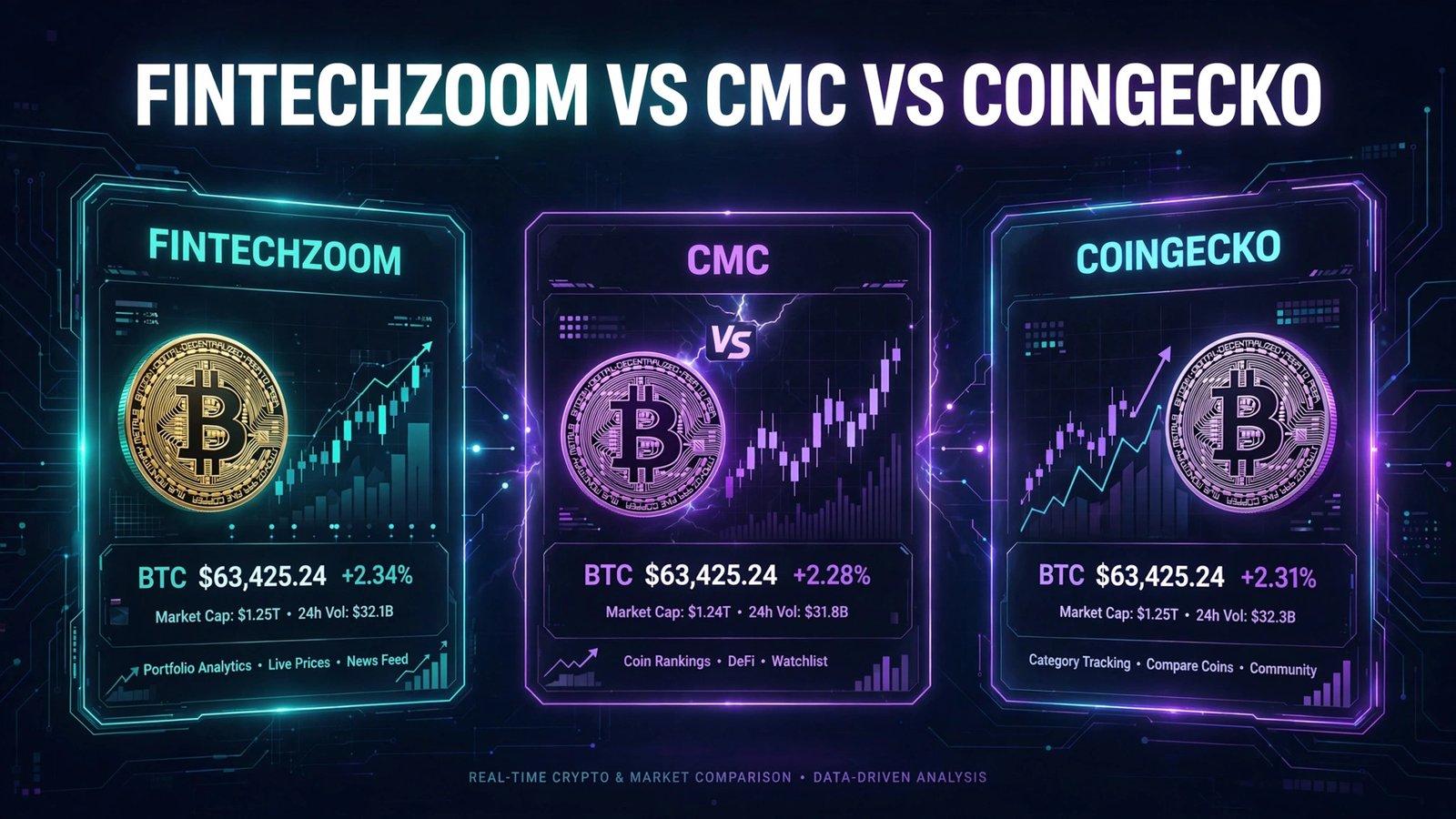 FintechZoom vs CoinMarketCap vs CoinGecko: comparing the financial news platform and crypto data aggregators